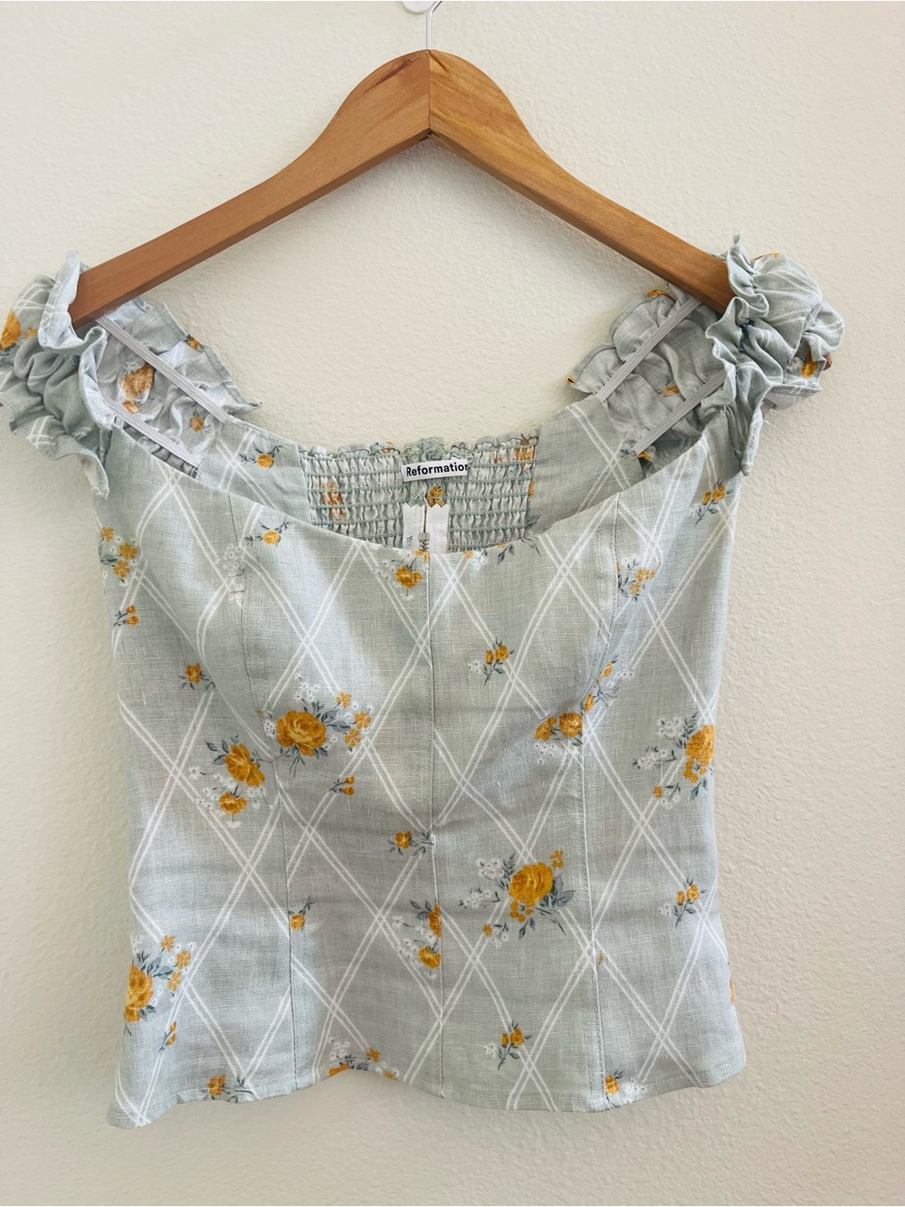 Reformation Women’s Alcove 100% Linen Top in Celia Colorway Size 0 - Picture 5 of 10
